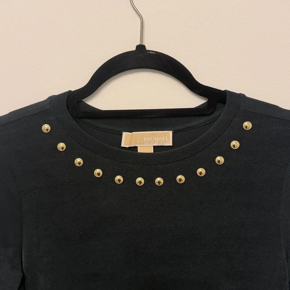 Michael Kors Black Dress with Gold Accents